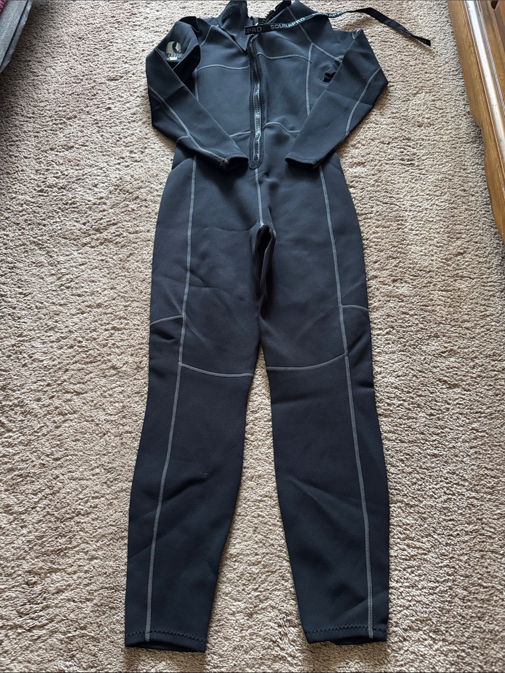 Pro Scubapro Black Full-Length Wetsuit Jumpsuit. TPF 18. Medium